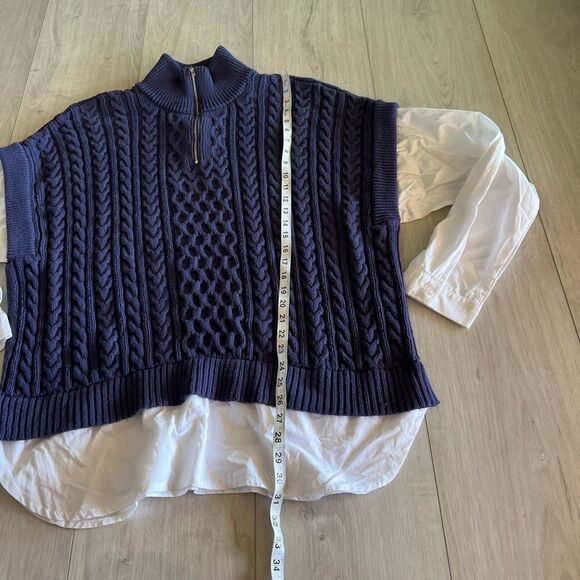 Pilcro and the Letterpress Navy Cable Knit Sweater - Picture 2 of 11